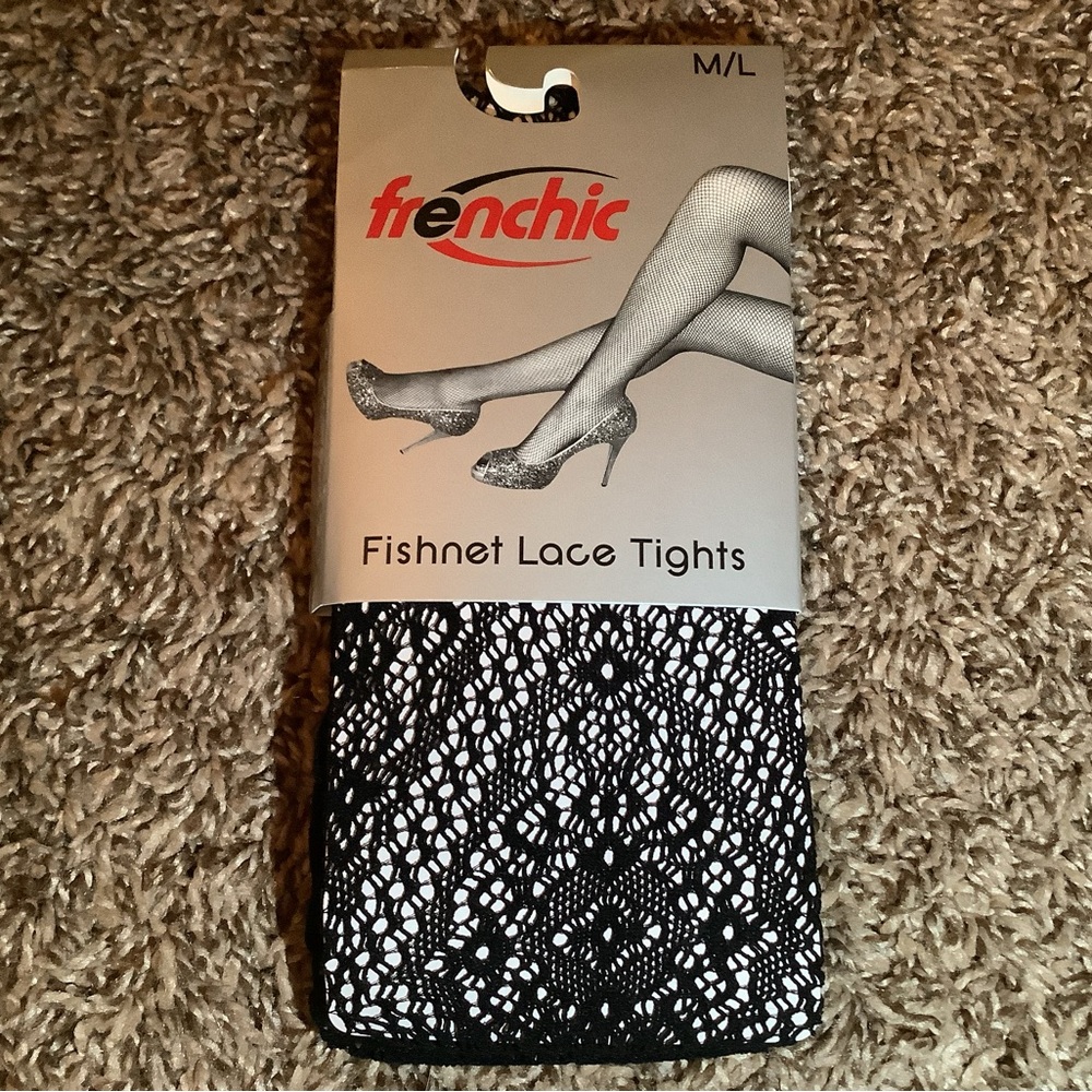 Frenchic fishnet lace tights, fashion, color black, size: M/L